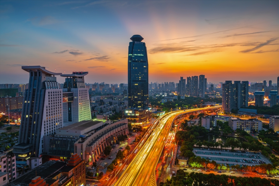 武汉二环线雄楚大道晚霞-1