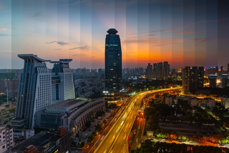 武汉二环线雄楚大道晚霞-2